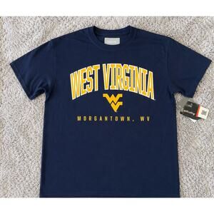 West Virginia Mountaineers T Shirt Mens Small Navy Blue Morgantown WV NWT